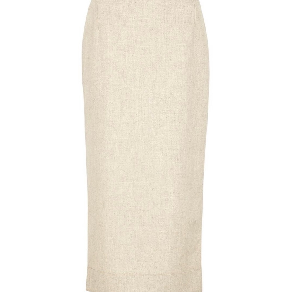 Jacquemus La Jupe Valerie Sand pencil linen midi skirt - Picture 2 of 9